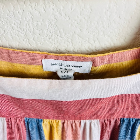 Beachlunchlounge Happy Stripe Zoey Flutter Sleeve Box Neck Top - Picture 4 of 12